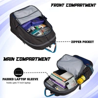 FGEAR Greater Grey 25L Laptop Backpack with Raincover-Colour: Grey and Navy blue. - F Gear Greater 25L Laptop Bag