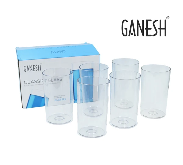Ganesh GANESH CLASSIC GLASS SET OF-6 (EACH GLASS 350ML) - 350ML
