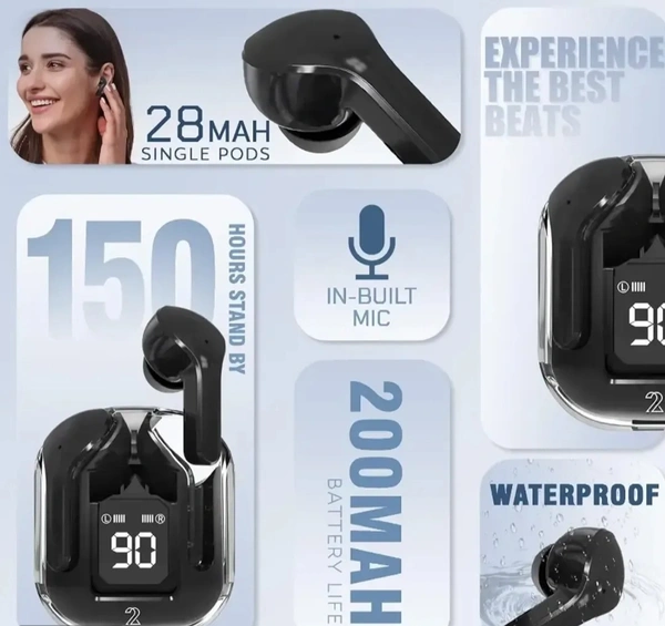 TWS Cute Futuristic Designed Airbuds With High Quality Sound At Affordable Price
