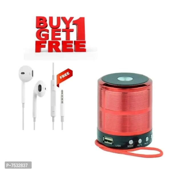 WS-887 Bluetooth Speaker With Free Earphone Combo Pack , Usb,Aux,Sd Card Support With Good Quality Sound