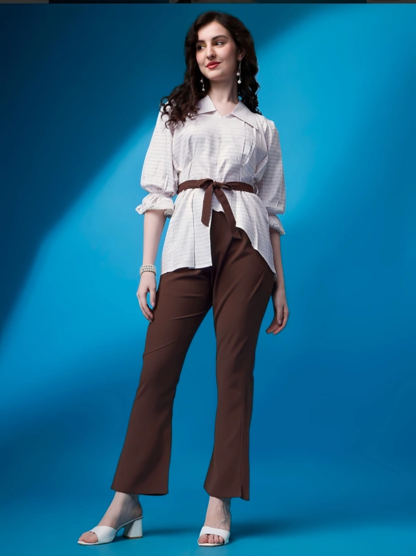 NIRVANA Women's Rayon Shirt Style Top & Bottom Set - XL