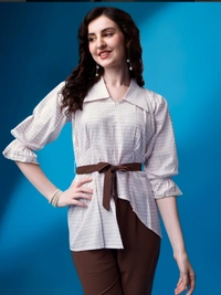 NIRVANA Women's Rayon Shirt Style Top & Bottom Set - XL
