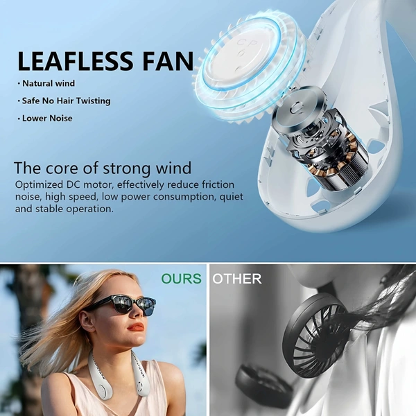 Portable Rechargeable Neck Fan