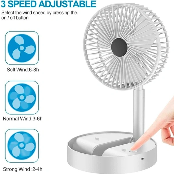 NIRVANA Powerful Rechargeable High Speed Table Desk Fan