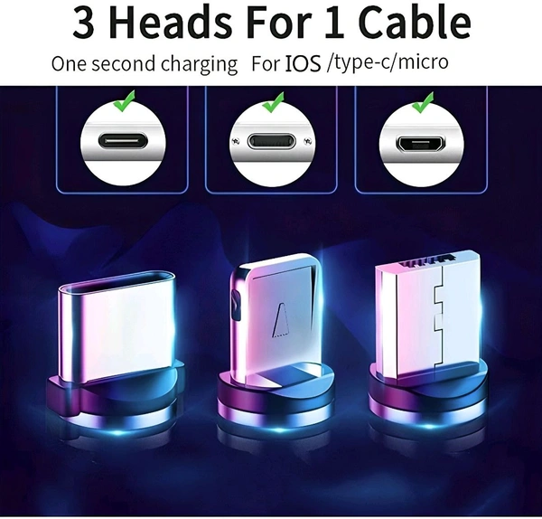 NIRVANA 3 In 1 Fast Charging Magnetic Data Cable 