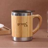 Bamboo Coffee or Tea Mug With Lid  (1 Piece ) - Pack Of 1