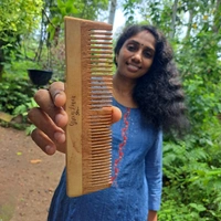 Greenloverstore 100% Pure Oil Treated Neem Wooden Dual Side Comb From Kerala 
