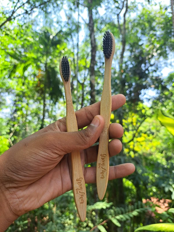 Organic Bamboo Toothbrush Pack Of 2