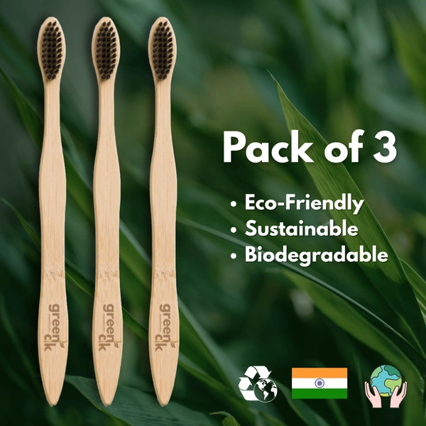 Greenloverstore Organic bamboo tooth brush pack of 3
