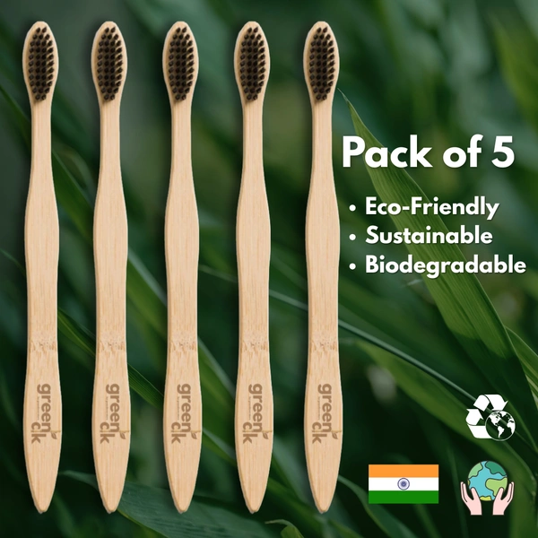 Greenloverstore Organic bamboo tooth brush pack of 5