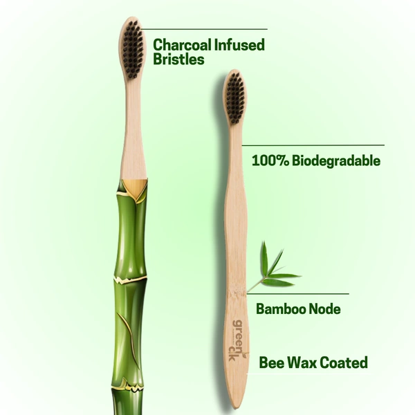 Greenloverstore Organic bamboo tooth brush pack of 5