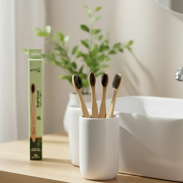 Greenloverstore Organic bamboo tooth brush pack of 4