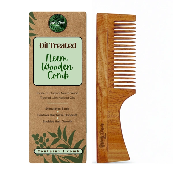 100% Pure Oil Treated Neem Wooden Handle Comb From Kerala 