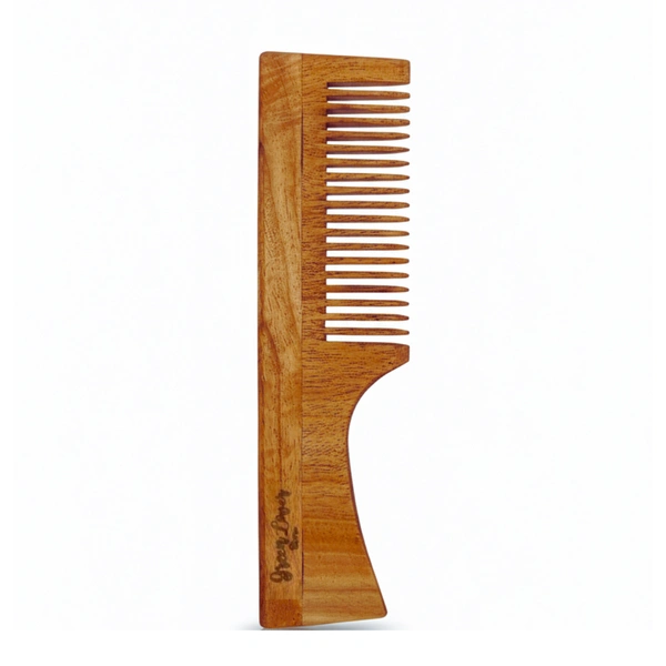 100% Pure Oil Treated Neem Wooden Handle Comb From Kerala