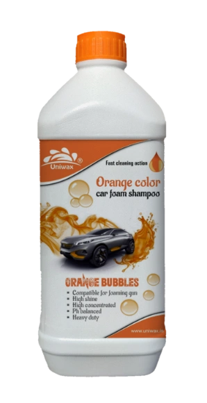 uniwax colour foam shampoo with wax / Produces Thick Coloured Foam Car Washing Liquid - 1kg, Orange