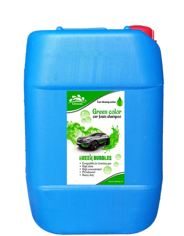 uniwax colour foam shampoo with wax / Produces Thick Coloured Foam Car Washing Liquid - 20 liter, green
