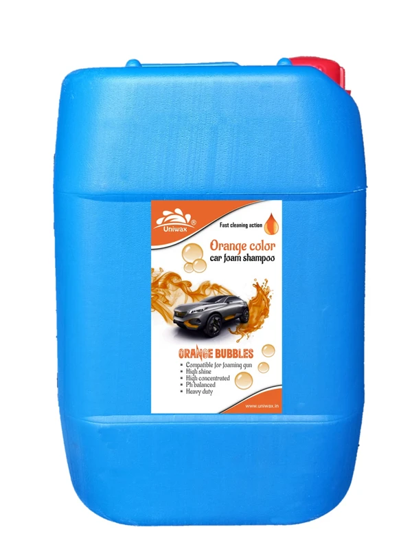 uniwax colour foam shampoo with wax / Produces Thick Coloured Foam Car Washing Liquid - 20 liter, orange