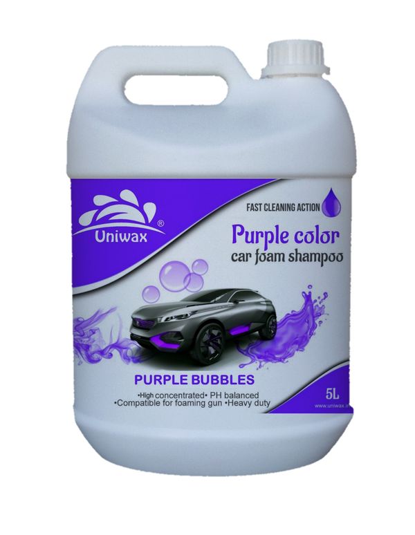 Uniwax color foam wash with wax purple car shampoo - 5kg, purple