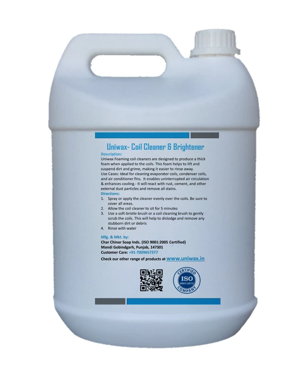 uniwax coil cleaner Cleans dirt, dust, oil, grease  & rust - 5 liter