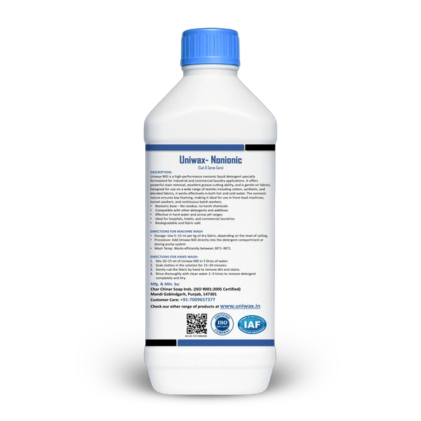Uniwax NID nonionic Liquid detergent/ Non-Residue Liquid Detergent for Sensitive Clothes - 1kg