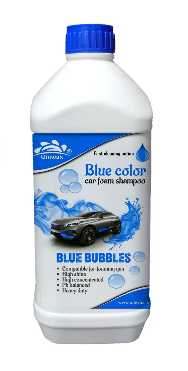 Uniwax color foam wash with wax colour foam car wash shampoo - 1kg, blue
