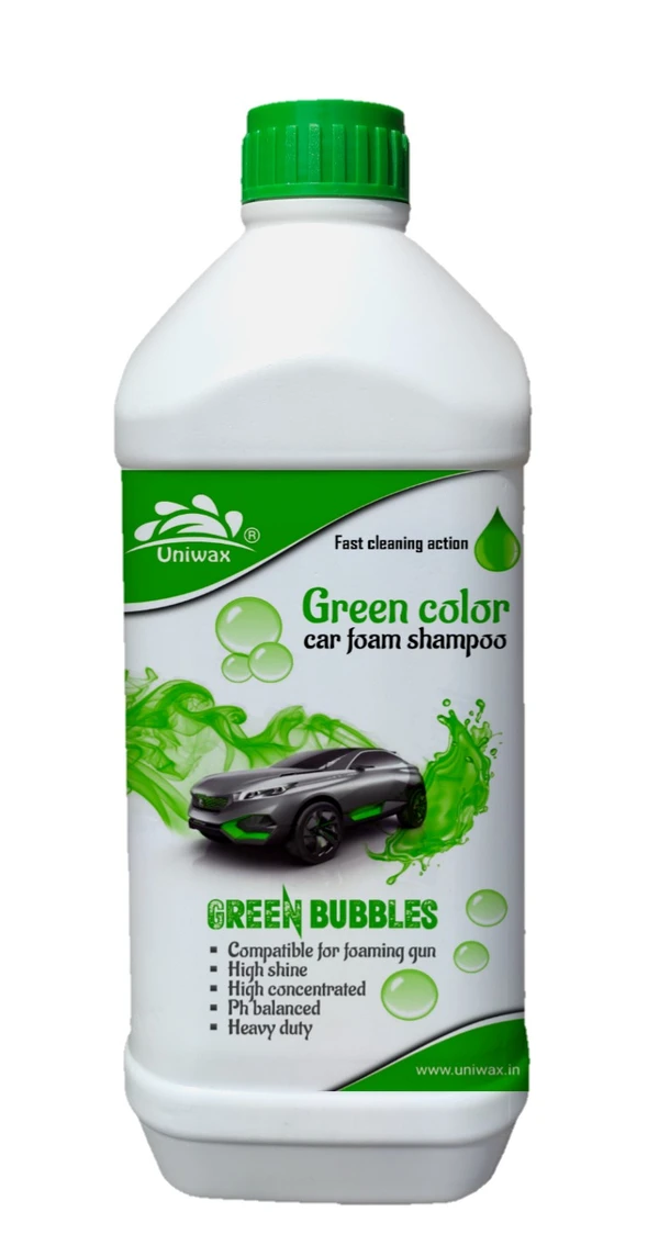 Uniwax color foam wash with wax colour foam car wash shampoo - 1kg, green