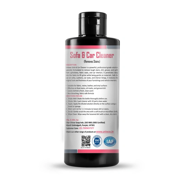 car and sofa dry cleaning chemical concentrate car interior cleaner, sofa cleaner upholstery cleaner - 200 ml