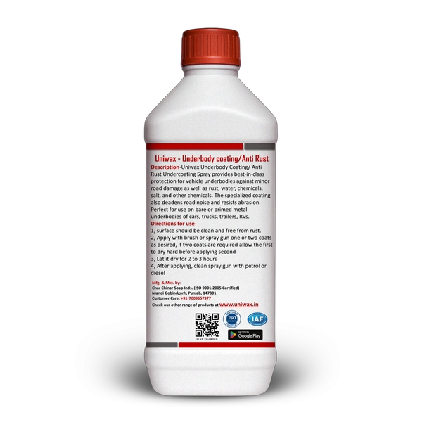 Uniwax Car Rust Proofing – Strong Underbody Coating for Maximum Protection|Rustproof, Waterproof & Durable Coating - 1liter