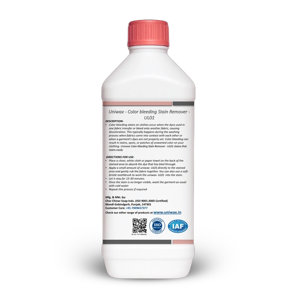 uniwax color bleeding stain remover / UL01 /  Colour Cloth stain remover - 1 Liter
