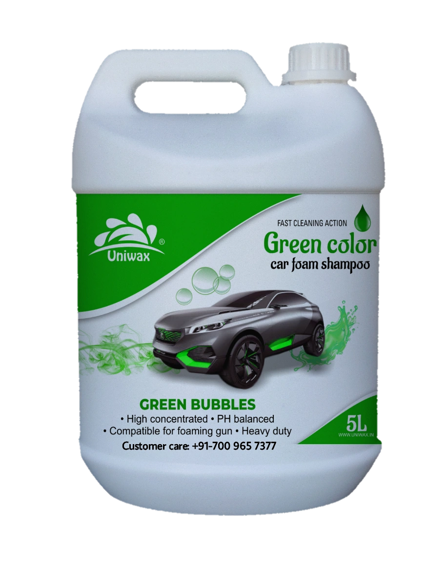 Uniwax Colour Foam Shampoo – High-Foam Car Wash for Deep Cleaning & Vibrant Shine – Paint Safe & Streak-Free - 5kg, Green