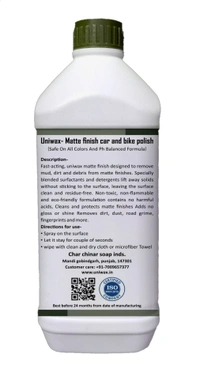 UniWax Matte Paint Automotive Polish – Non-Glossy Finish Protector for Cars & Bikes – UV & Dust Resistant Formula - 1kg