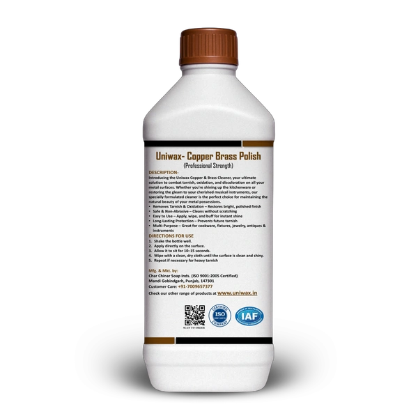 Uniwax Copper & Brass Cleaner – Instantly Removes Tarnish & Restores Shine – Gentle & Effective Metal Polish - 1kg