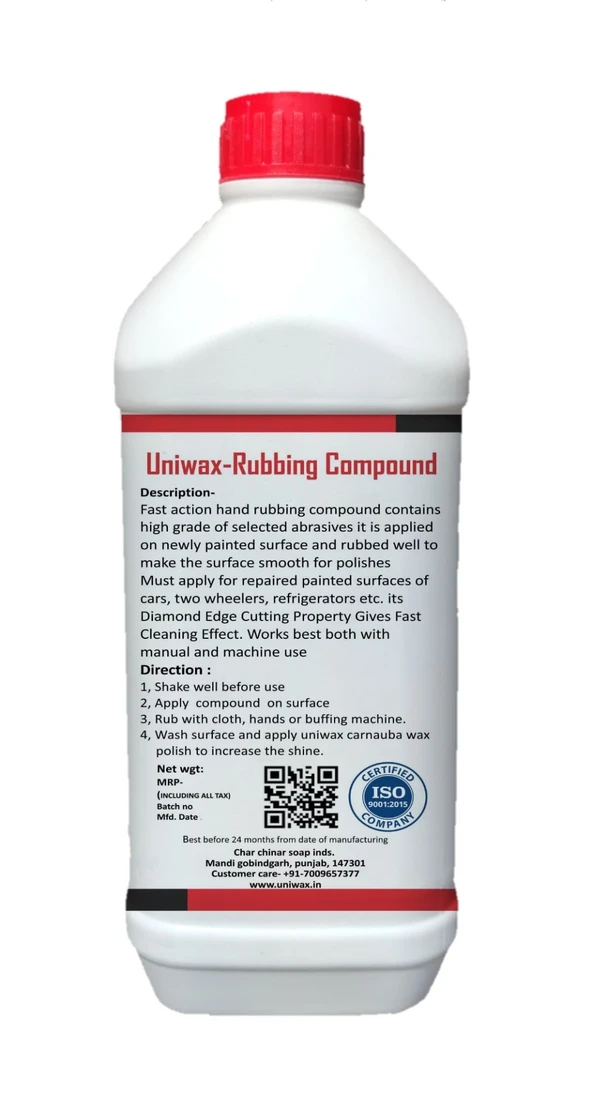 uniwax rubbing compound For Car Paint Finishing Scratch Remover - 1kg