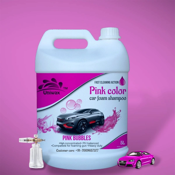 Uniwax color foam wash with wax colour foam car wash shampoo - 5kg, Pink