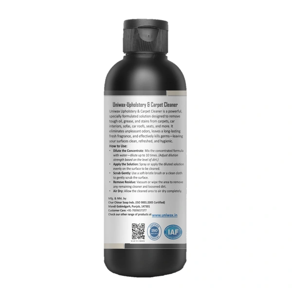 uniwax upholstery cleaner  car and sofa cleaner carpet cleaner Car Interior Cleaner for Car Seat Cleaner, Sofa Cleaner, Carpet Cleaner, Car Roof Cleaner & More - 200ml