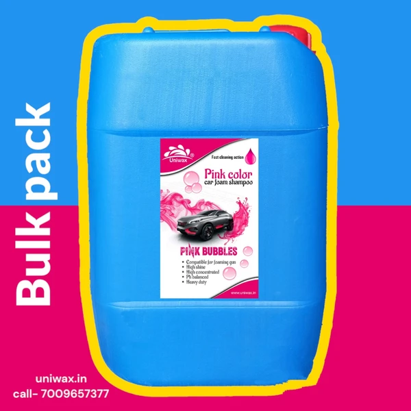 uniwax pink colour foam shampoo with wax / Produces Thick Coloured Foam Car Washing Liquid - 20 liter, pink