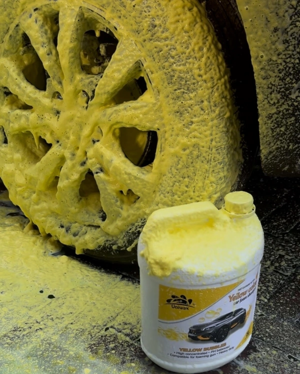 Uniwax color foam wash with wax colour foam car wash shampoo - 1kg, Yellow