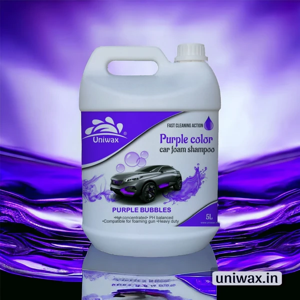 Uniwax color foam wash with wax colour foam car wash shampoo - 5kg, purple