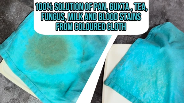 Stain booster for colored cloth  pan, gutka, tea, blood, fungus, milk stain remover - 500gram Step-1  500gram  Step-2