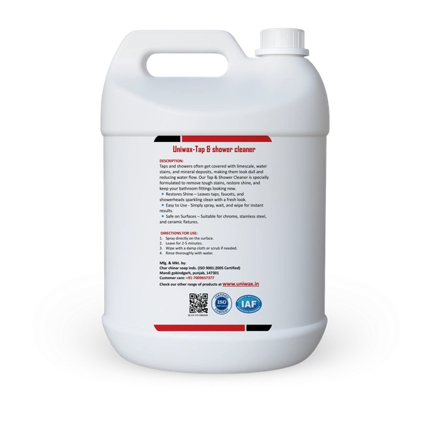 Tap & Shower Cleaner – Deep Cleaning Formula for Removes Limescale Stubborn Stains & Water Deposits - 5kg