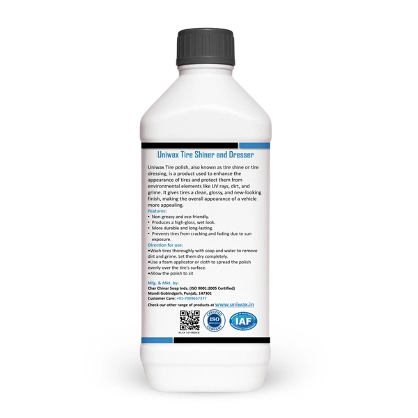 UniWax Tyre Polish – Long-Lasting Shine & Protection – Restores Faded Tires & Resists Dust