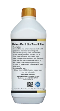 Uniwax Wash & Wax Car Shampoo Foam-Rich Cleaner with Protective Wax Coating - 1kg
