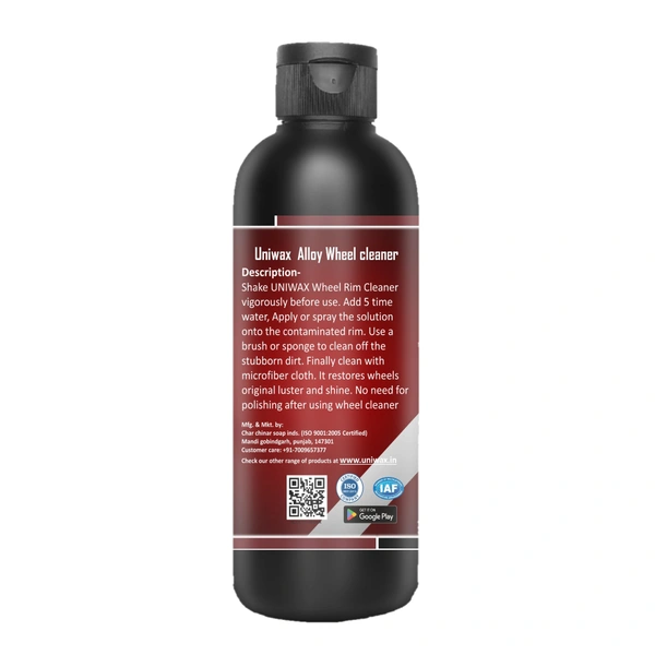 Uniwax Alloy Wheel Cleaner – Powerful Brake Dust & Grime Remover | Safe for All Wheels | Fast-Acting Spray for Deep Cleaning & Shine - 200ml