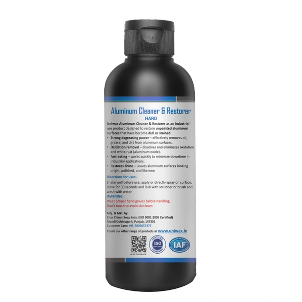 Alluminium cleaner HARD Heavy-duty / oxidation remover / Industrial - 200 ML