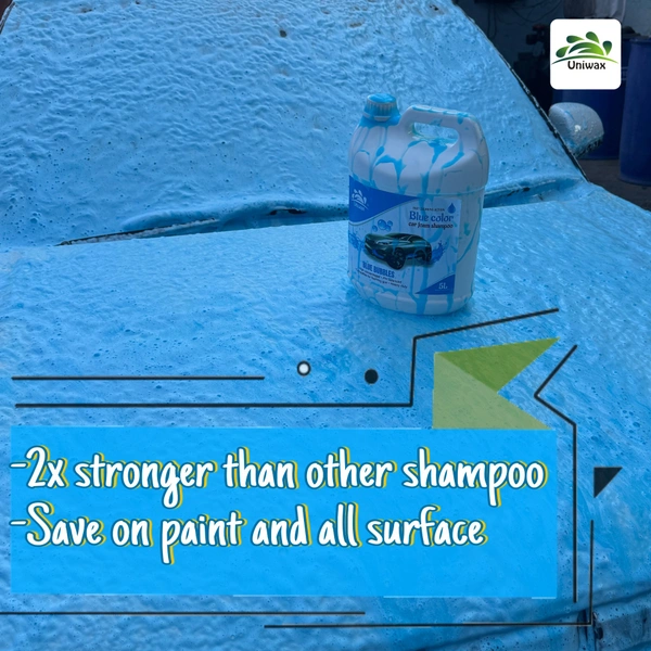 Uniwax blue color foam wash with wax colour foam car wash shampoo - 5kg, Blue