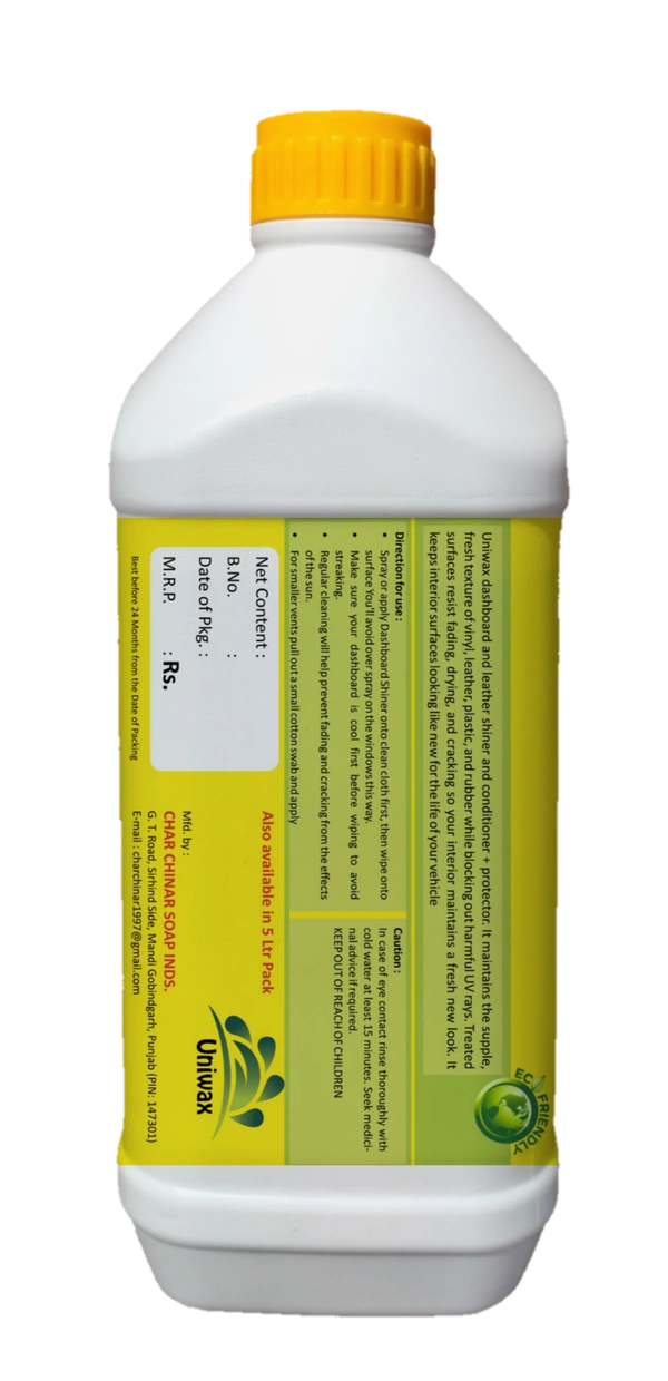 Uniwax Dashboard Polish | High Gloss Shine & UV Protection | Long-Lasting Formula - 1kg