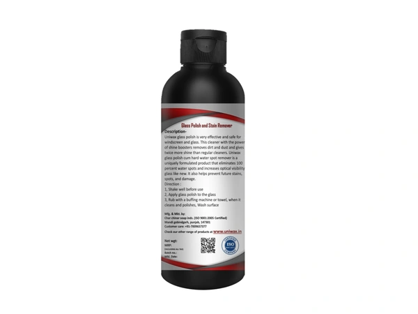 UNIWAX glass polish Hardwater Remover Glass Cleaner Glass Stain Remover  - 200ml