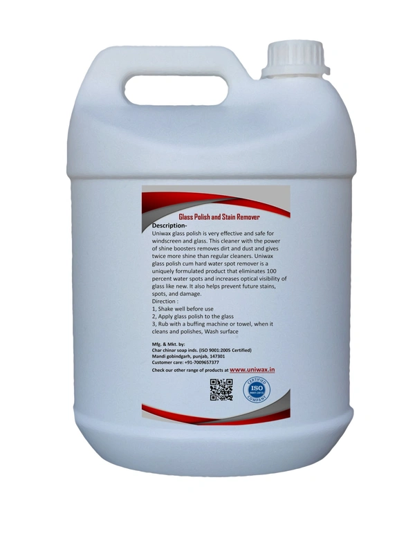 UniWax Glass Polish – Hard Water Stain Remover & Glass Cleaner – Restores Clarity & Shine - 5kg