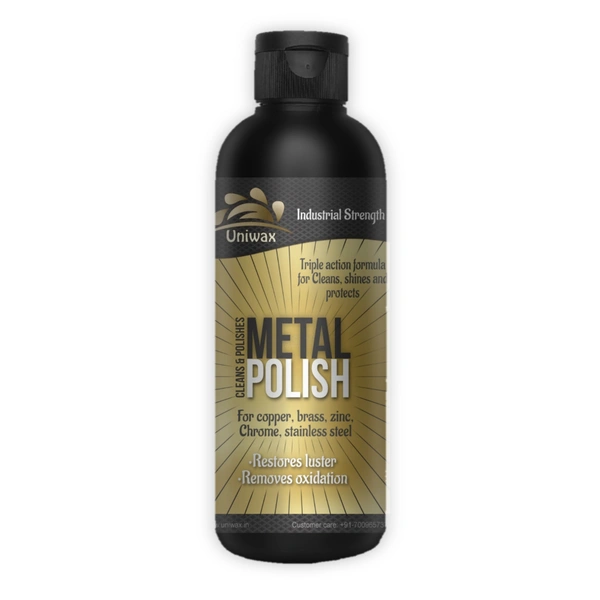 Uniwax Metal Polish – Restores Shine & Removes Tarnish from Chrome, Brass, Copper, Aluminum & Stainless Steel – Heavy-Duty Cleaner & Protectant  - 200ml