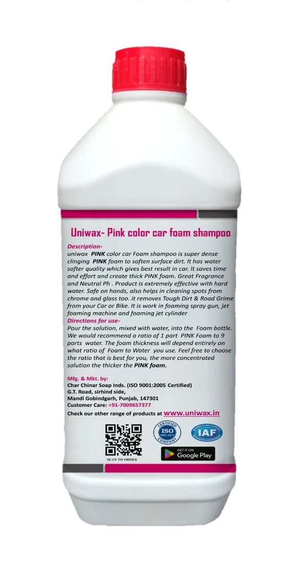 Uniwax color foam wash with wax colour foam car wash shampoo - 1kg